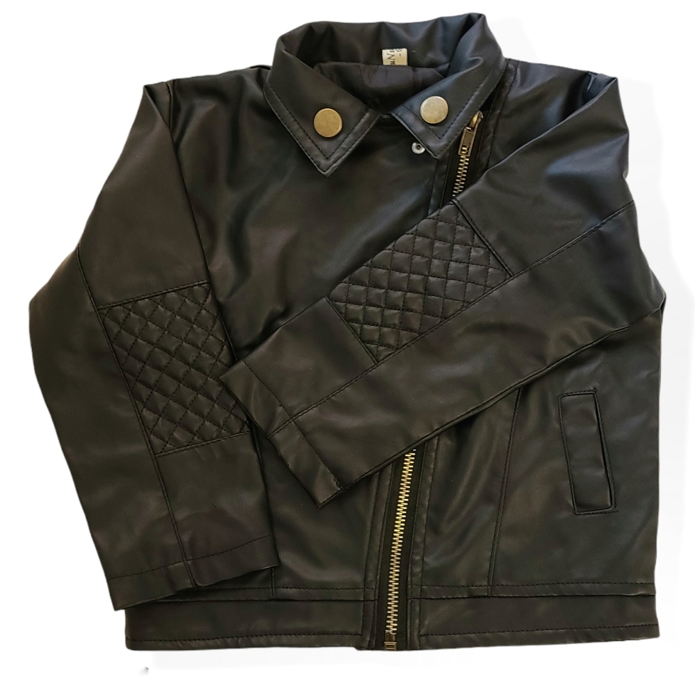 Faux Leather Moto Jacket toddler girls size Small